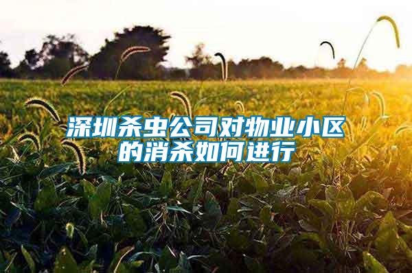 深圳殺蟲公司對物業小區的消殺如何進行