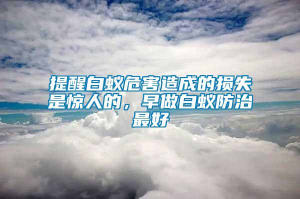 提醒白蟻危害造成的損失是驚人的,早做白蟻防治最好