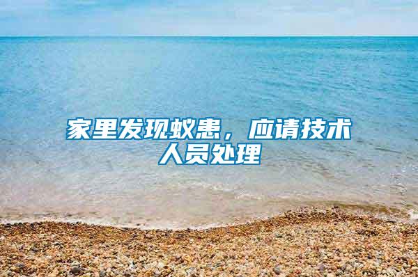 家里發現蟻患,應請技術人員處理