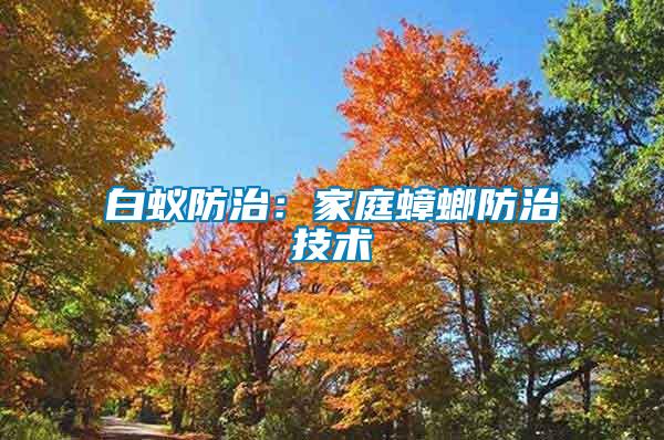 白蟻防治:家庭蟑螂防治技術(shù)