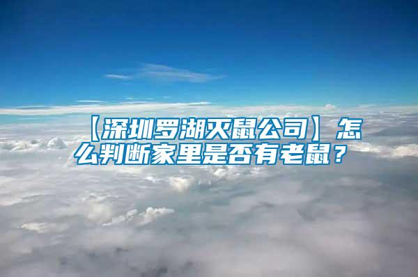 【深圳羅湖滅鼠公司】怎么判斷家里是否有老鼠?