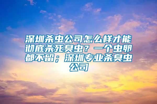 深圳殺蟲公司怎么樣才能徹底殺死臭蟲?一個蟲卵都不留;深圳專業(yè)殺臭蟲公司