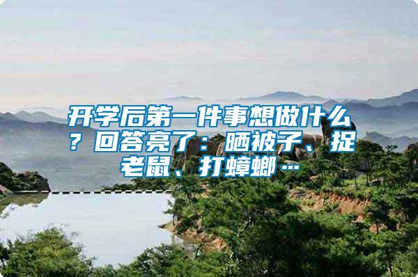 開學后第一件事想做什么?回答亮了:曬被子、捉老鼠、打蟑螂…