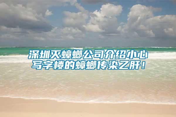 深圳滅蟑螂公司介紹小心寫字樓的蟑螂傳染乙肝!
