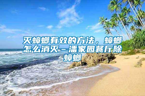 滅蟑螂有效的方法,蟑螂怎么消滅–潘家園餐廳除蟑螂