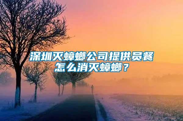 深圳滅蟑螂公司提供員餐怎么消滅蟑螂?