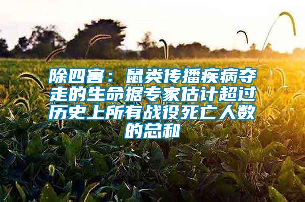 除四害:鼠類傳播疾病奪走的生命據專家估計超過歷史上所有戰役死亡人數的總和