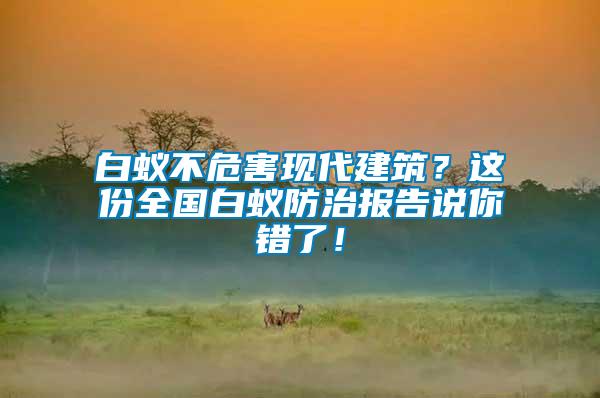 白蟻不危害現代建筑?這份全國白蟻防治報告說你錯了!