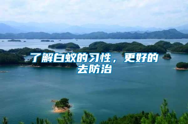 了解白蟻的習性，更好的去防治