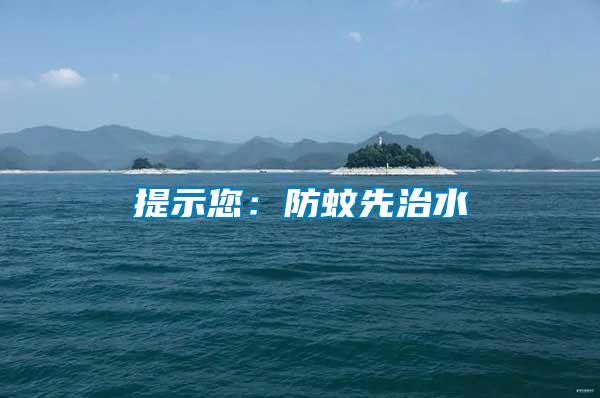 提示您:防蚊先治水