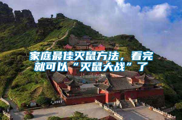 家庭最佳滅鼠方法,看完就可以“滅鼠大戰”了