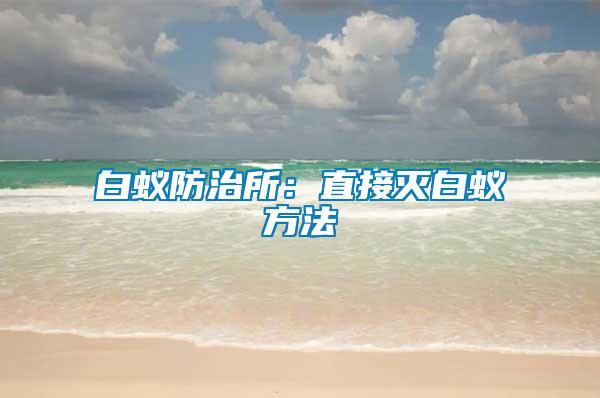 白蟻防治所:直接滅白蟻方法