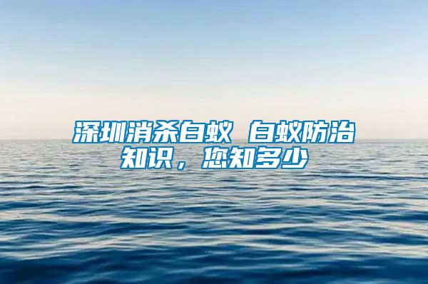 深圳消殺白蟻 白蟻防治知識，您知多少