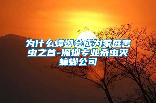 為什么蟑螂會(huì)成為家庭害蟲之首-深圳專業(yè)殺蟲滅蟑螂公司