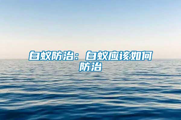 白蟻防治:白蟻應(yīng)該如何防治