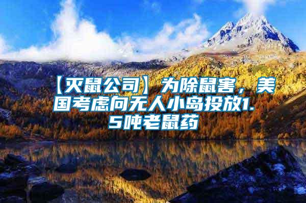 【滅鼠公司】為除鼠害,美國考慮向無人小島投放1.5噸老鼠藥