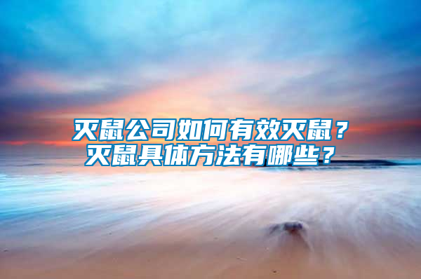 滅鼠公司如何有效滅鼠?滅鼠具體方法有哪些?