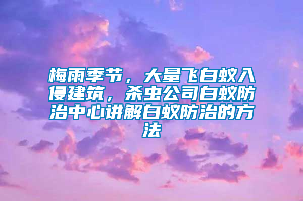 梅雨季節,大量飛白蟻入侵建筑,殺蟲公司白蟻防治中心講解白蟻防治的方法